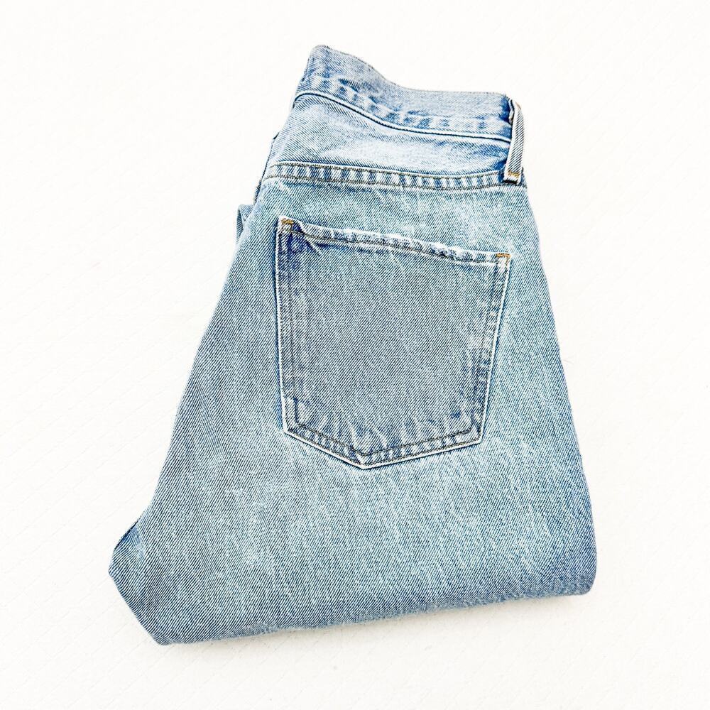 AGOLDE Cherie Jean Light Wash Denim Jeans Zip Fly Raw Hem A084B-811 Size 24